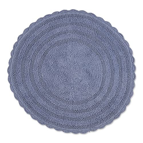 DII Crochet Collection Omkeerbare Badmat, rond, 27,5 cm diameter, Stonewash blauw