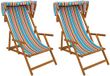 vidaXL Ligstoel 2 stuks 3 Posities massief eucalyptushout Meerkleurig