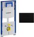 Geberit Duofix Element - UP320 - QeramiQ metal bedieningsplaat - wand - 112cm - rechthoekige knoppen - metaal - mat zwart