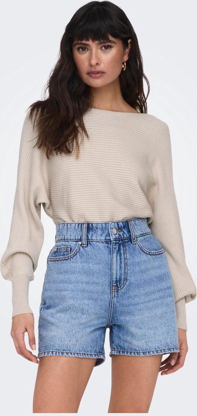 ONLY ONLADALINE L/S SHORT PULLO KNT NOOS Dames Trui - Pumice Stone - XS