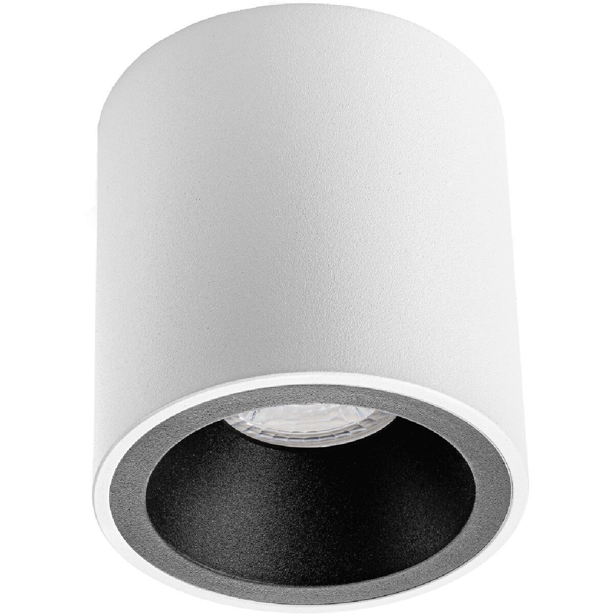 BES LED Opbouwspot GU10 Pragmi Cliron Pro - Rond - Mat Wit/Zwart - Ø90mm