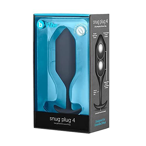 B-Vibe Snug Plug 4 Analplug met interne gewichten, zwart