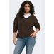 CARMAKOMA Plus Size aansluitende gebreide trui - donkerbruin