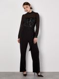 Apricot Jumpsuit met pailletten op het lijfje