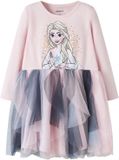 Name it Jurk Frozen 98 Polyester Lange mouw Ronde hals Printopdruk Kuithoogte Vrouwen Kinderen Cradle Pink1