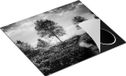 Chefcare Inductie Beschermer Landschap Rode Bloemen 59x52cm - Zwart Wit - Inductie Mat