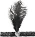 Bristol Novelty Ltd Bristol Novelty Unisex Adults Crystal Heart Flapper Headband (Black/Silver)