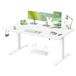 VASAGLE Elektrisch in hoogte verstelbaar bureau, 160 x 80 cm, mat wit