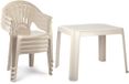 Plasticforte Ensemble de jardin pour enfants - plastique - beige - avec 4x chaises - extérieur/intérieur