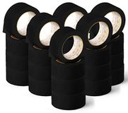 OFITURIA Plakband, kleur zwart, band voor het verpakken en organiseren van dozen en zendingen, zegel in verschillende heldere kleuren, 66 mt x 48 mm (24 stuks, zwart)