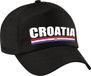 Bellatio Decorations Croatia Supporters Pet Zwart voor Jongens en Meisjes - Kinderenpetten - Kroatie Landen Baseball Cap - Supporter Accessoire