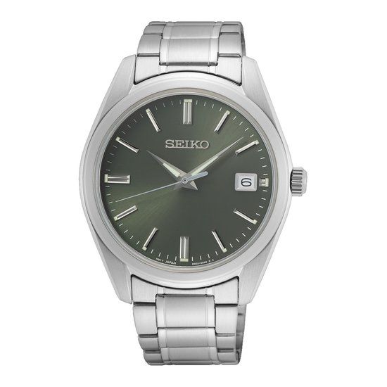 Seiko SUR527P1 Herenhorloge - Zilverkleurig - Groene Wijzerplaat - Stalen Band - Saffierglas