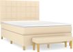 vidaXL Boxspringbed met matras, stof, crèmekleurig, 140x200 cm