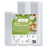Anysea vacuümzakken 3 rollen: 20x1/28x2/x500 cm BPA-vrije vacuümrol voor voedsel, reliëf vacuümfolie voor sous-vide koken en vacuümsealer voor voedsel