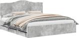 vidaXL Bedframe met lade Beton Grijs 200 x 200 cm Ingenieurshout