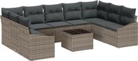 vidaXL Tuinbank Set 9-persoons Lichtgrijs Polyrattan