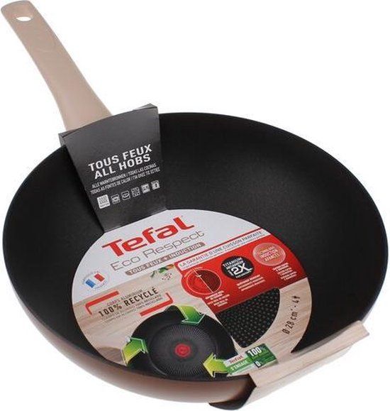 Tefal Eco-Respect Wokpan - 28cm - Bruin - Inductie