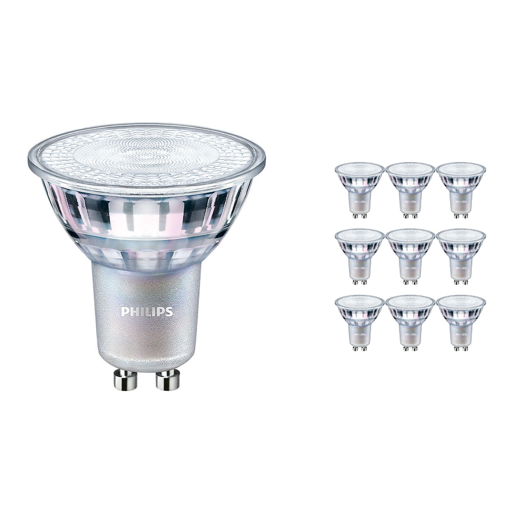 Philips Voordeelpak 10x LEDspot MV Waarde GU10 3.7W 940 60D (MASTER) | Beste Kleurweergave - Koel Wit - Dimbaar - Vervangt 35W