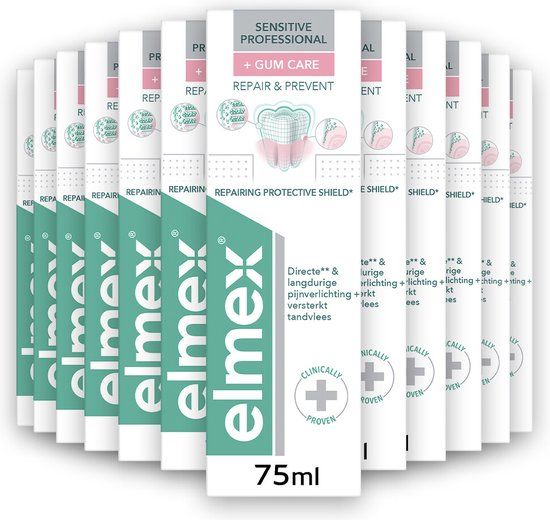 Elmex Tandpasta Sensitive Professional Gum Care - 12 x 75 ml - Voordeelverpakking