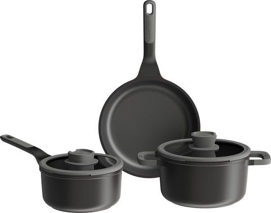 BergHOFF LEO RECYCLED 5-delige kookpottenset - Grijs - PFAS-vrij