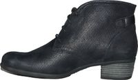 Durea 9603 Wijdte E Zwart Nubuck Dames Enkellaarsjes Maat 38