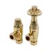 Hudson Reed Windsor Paire de Robinet de Radiateur d’Angle Thermostatique Rétro – Laiton Poli / Doré