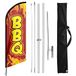 FSFLAG BBQ veer vlag, 11 voet swooper vlag kit met grondpaal voor zaken, rood