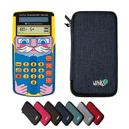 CALCUSO Voordeelpakket: TI Little Professor rekenmachine + WYNGS beschermhoes blauw + geavanceerde garantie