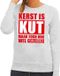 Bellatio Decorations Foute Kersttrui - Kerst is kut maar toch ook wel gezellig - grijs - dames XL