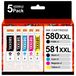 Canon Cartouches d'encre PGI-580XXL CLI-581XXL, set de 5, pour Canon PIXMA