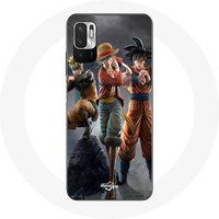 Maniacase Etui voor Xiaomi Redmi Note 10 5G Sangoku naruto Luffy one piece Dragon Ball z 3D Anime manga