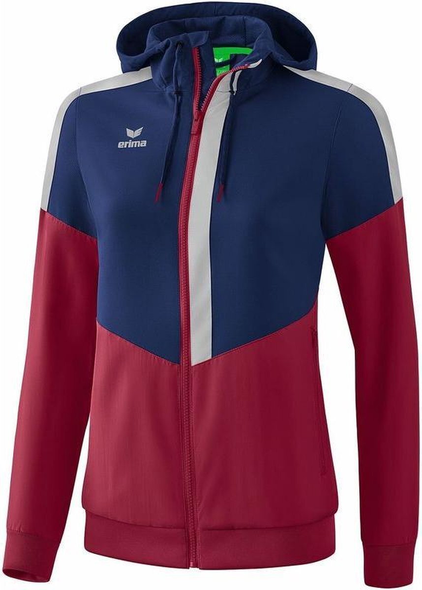 Erima Squad Tracktop Jack Met Capuchon Dames New Navy-Bordeaux Grijs Maat 40