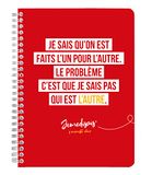 Clairefontaine 116013C - Spiraal notitieboek origanle tekst - A5 14,8x21cm - 148 gelinieerd pagina's - 90g wit papier - Matte afwerking - Jemedisais Collectie - 4 visuals - willekeurige levering