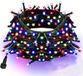 Merkloos Kerstverlichtingssnoer, aansluitbaar, waterdicht, groen snoer, met 8 standen, kerstversiering voor binnen, tuin en tuin (kleurrijk, 300 leds)