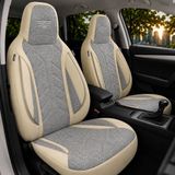 BREMER SITZBEZÜGE Autostoelhoezen voor Dacia Spring BJ vanaf 2021 – Stoelhoezen voor bestuurder en passagier in Grijs/Beige