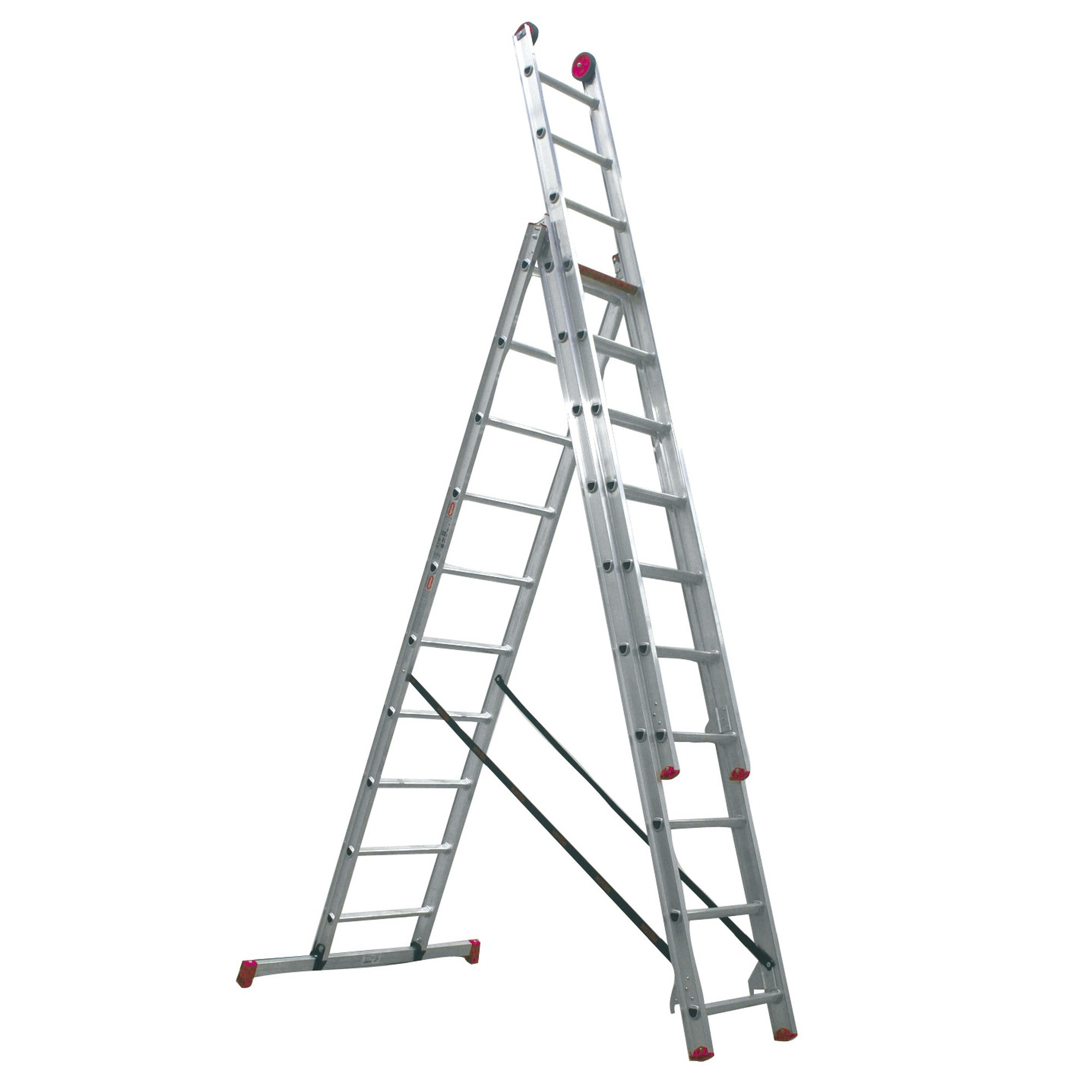 Altrex All Round 3-delige Reformladder - 3 x 10 sporten Inclusief stabiliteitsbalk en gevelrollen