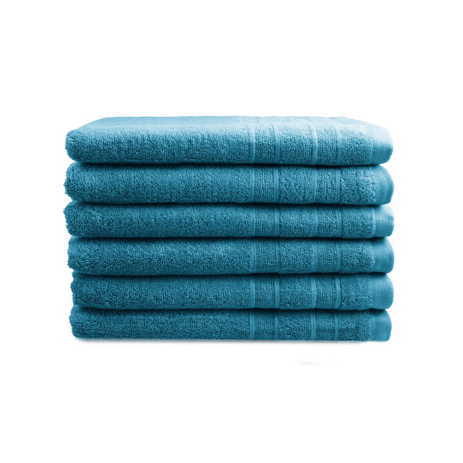 SeaShell Luxor Gastendoekjes - Turquoise Aqua - 6 Stuks - 30x50cm - Hotel Kwaliteit