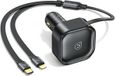 USAMS Chargeur: 1x USB-C + 1x Lightning Câble, C41 PD, 30W Charge Rapide, Noir/Noir, Modèle CC219CC01 (US-CC219)