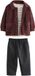Next Jongens 3-delige set met net jasje, top en broek - Burgundy Red