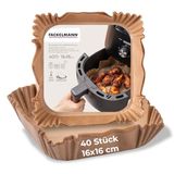 Fackelmann Bakpapier voor heteluchtfriteuse, 16 x 16 cm, vierkant, 40-delig