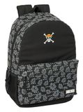 Safta One Piece Pirates schoolrugzak voor kinderen, ideaal voor kinderen van verschillende leeftijden, comfortabel en veelzijdig, kwaliteit en duurzaamheid, 30 x 14 x 46 cm, Zwart, M, Casual