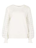 Apricot Trui met contrasterende organza mouwen