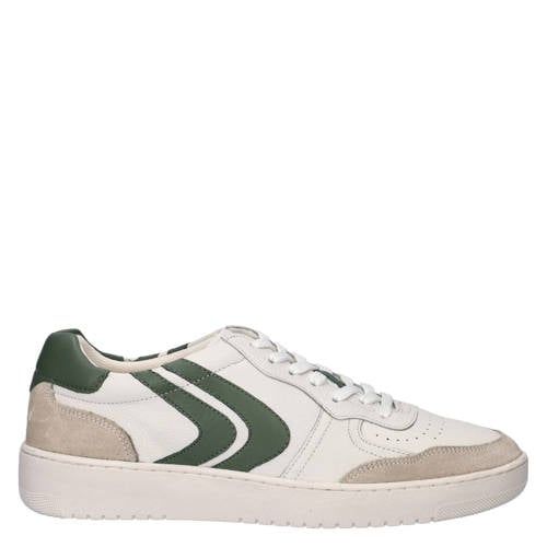 Cafe Moda leren sneakers - wit/groen