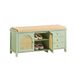 SoBuy FSR129-GR Schoenenbank met Gestoffeerd Kussen, Schoenenkast, Lage Kast, Opbergkast met 3 Lades en 2 Deur, 100x34x46 cm Groen