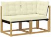 vidaXL 2-delige Outdoor Midden- en Hoekbank Wit