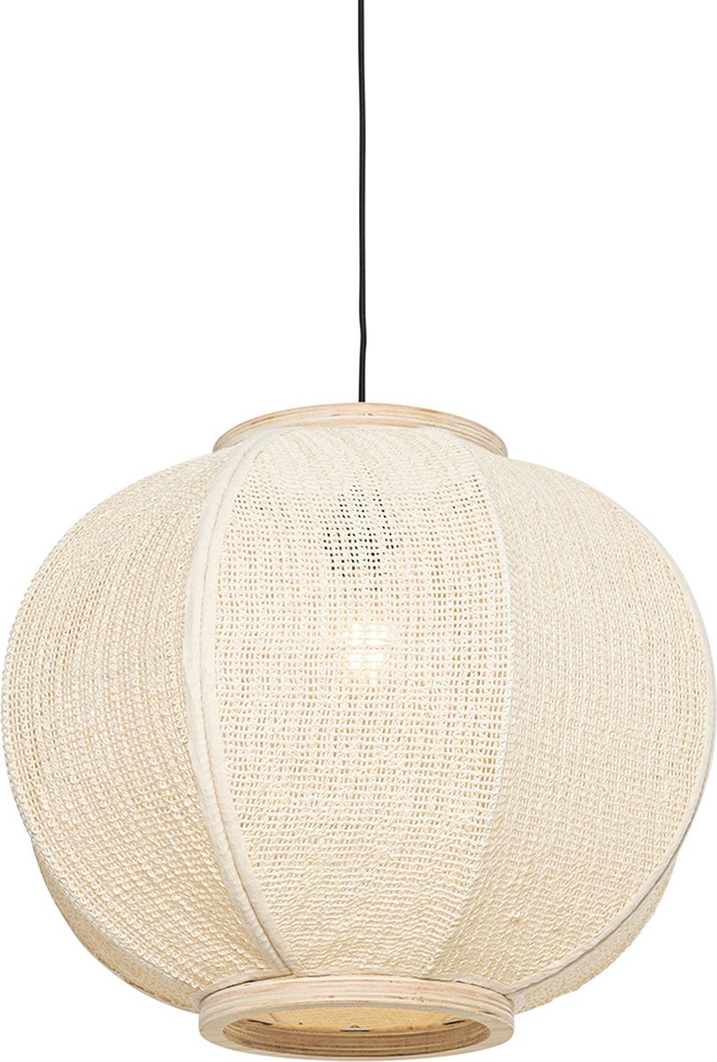 QAZQA rob - Oosterse Hanglamp - 1 lichts - Ø 48 cm - Wit - Woonkamer | Slaapkamer | Keuken