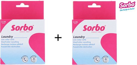 Sorbo Kledingroller Navulling - 2 x 2 stuks - Kleefroller