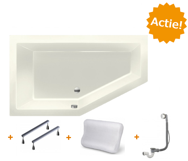 XENZ Beterbad Society Hoekbad Links 160 x 90 cm Edelweis