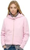 Superdry - Essential Logo halfgeborstelde hoodie met rits - Dames - Hoodies