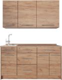 Vicco Eenpersoonskeuken Fame-Line, Goudkleurig Eiken/Goudkleurig Eiken, 150 cm zonder werkblad